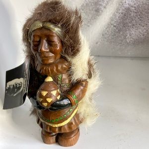 Kiana handmade carved wood doll 5.25” tall greenwood